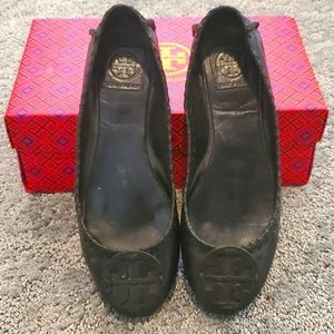 Tory Burch Black Flats